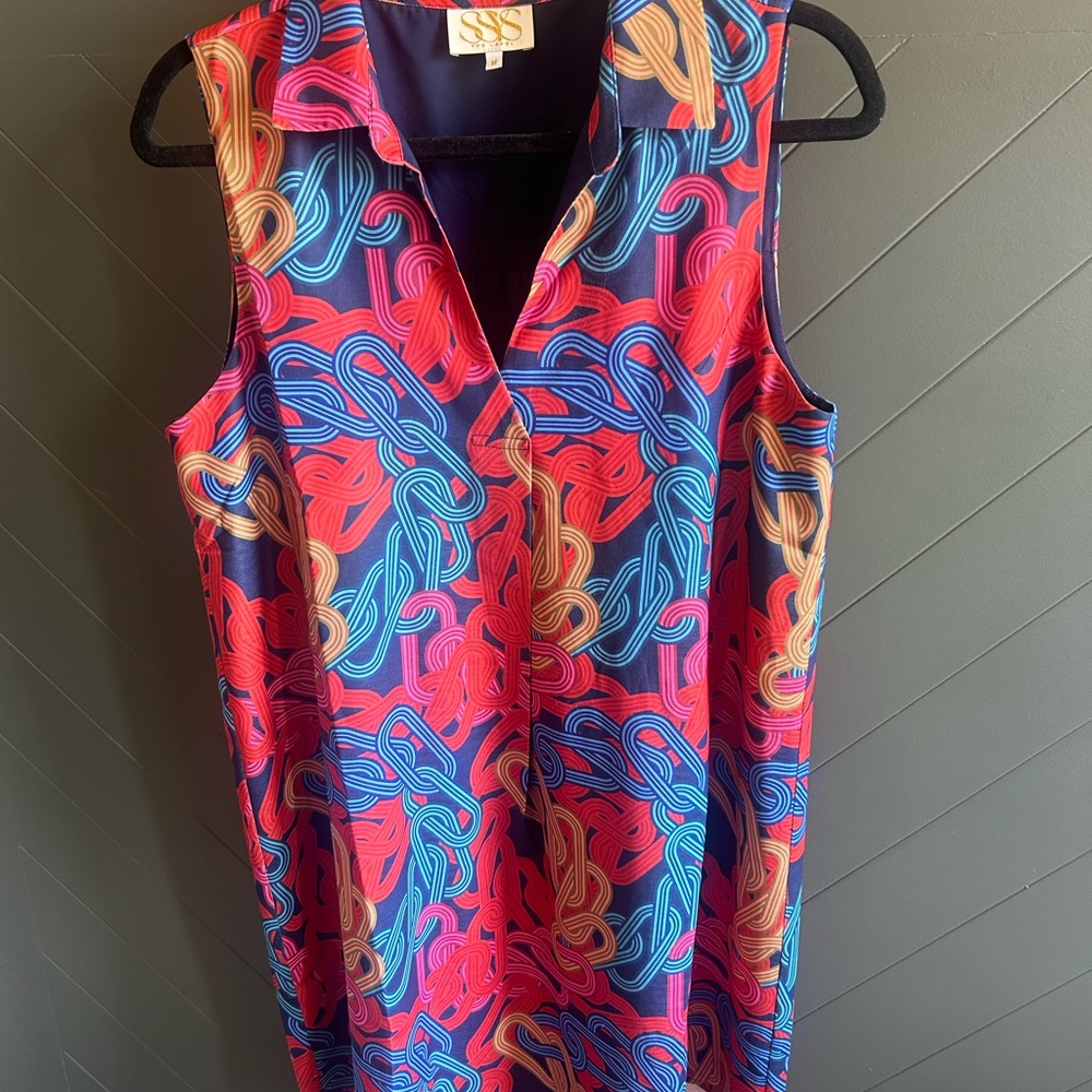 Vibrant sleeveless chain dress from SSYS the label